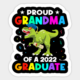 Proud Grandma Of A Class Of 2022 Graduate Dinosaur T Rex Graduation Sticker